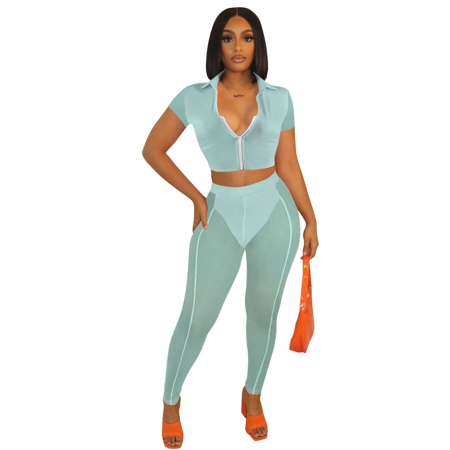 Summer Sheer Mesh Casual Set